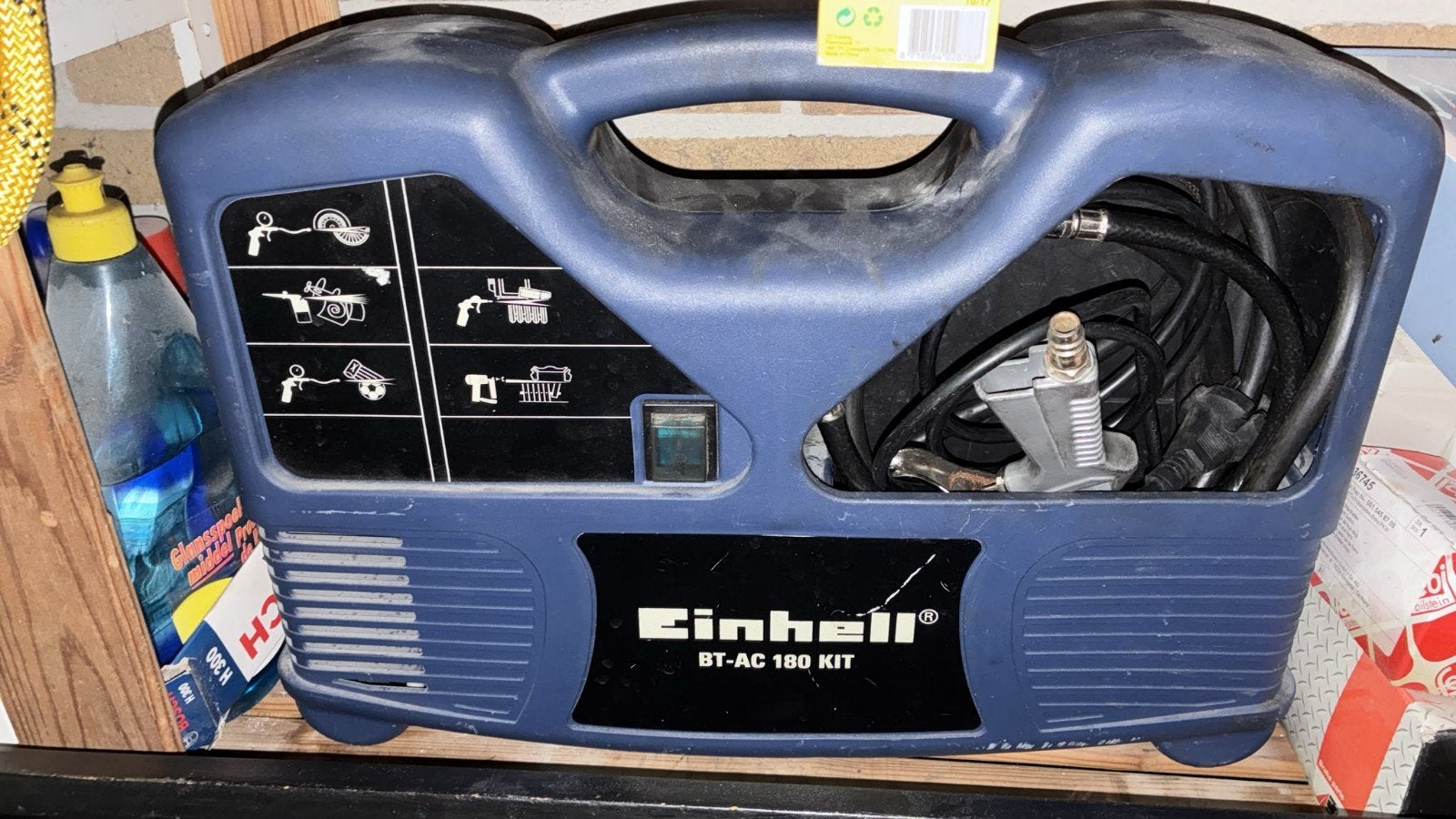 Einhell BT-AC 180 KIT Compressor - Compact en Draagbaar, Gebruikt, Ophalen of Verzenden, Minder dan 200 liter/min, Minder dan 6 bar