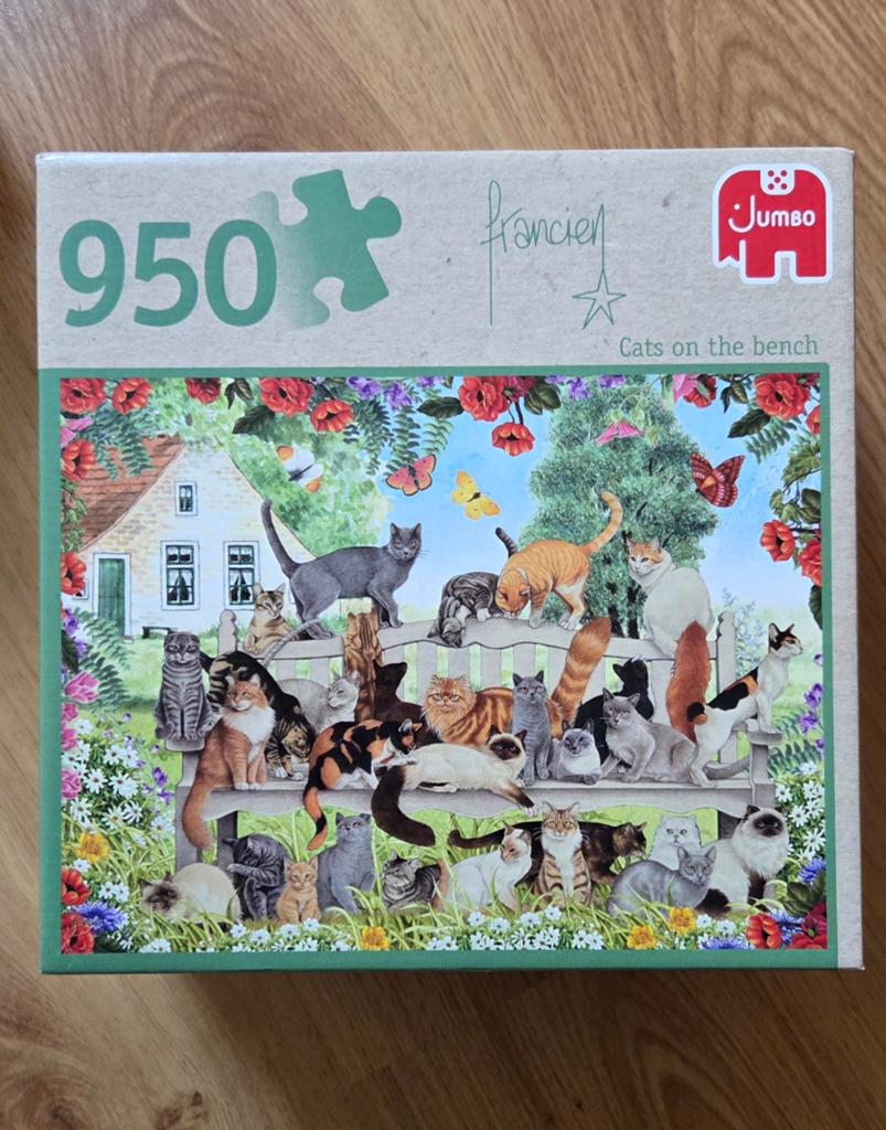 Jumbo Francien's Katten op de bank puzzel 950 stukjes, Ophalen, 500 t/m 1500 stukjes, Gebruikt, Legpuzzel