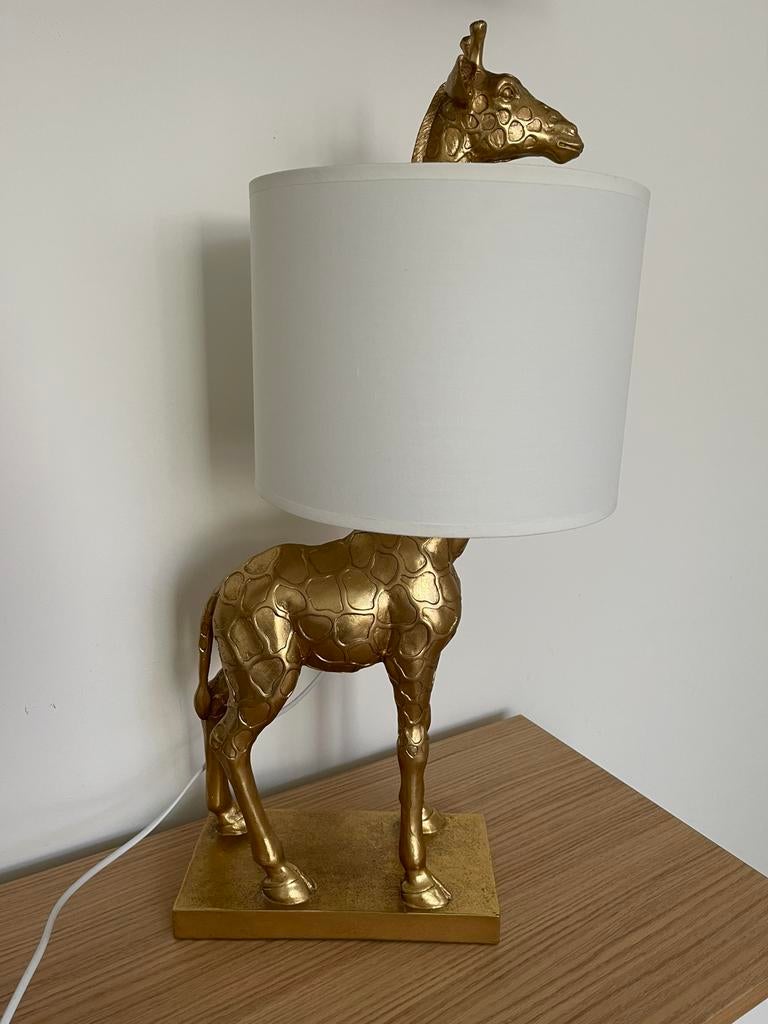 Tafellamp giraffe goud 35x28x70cm, Ophalen, Zo goed als nieuw, 50 tot 75 cm