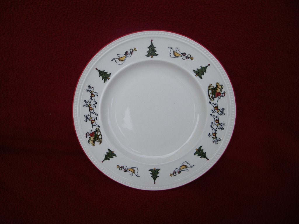 Wedgwood WINDSOR KERST  Ontbijtborden Ø 21 cm en puntgaaf, Huis en Inrichting, Ophalen of Verzenden, Zo goed als nieuw, Bord(en)