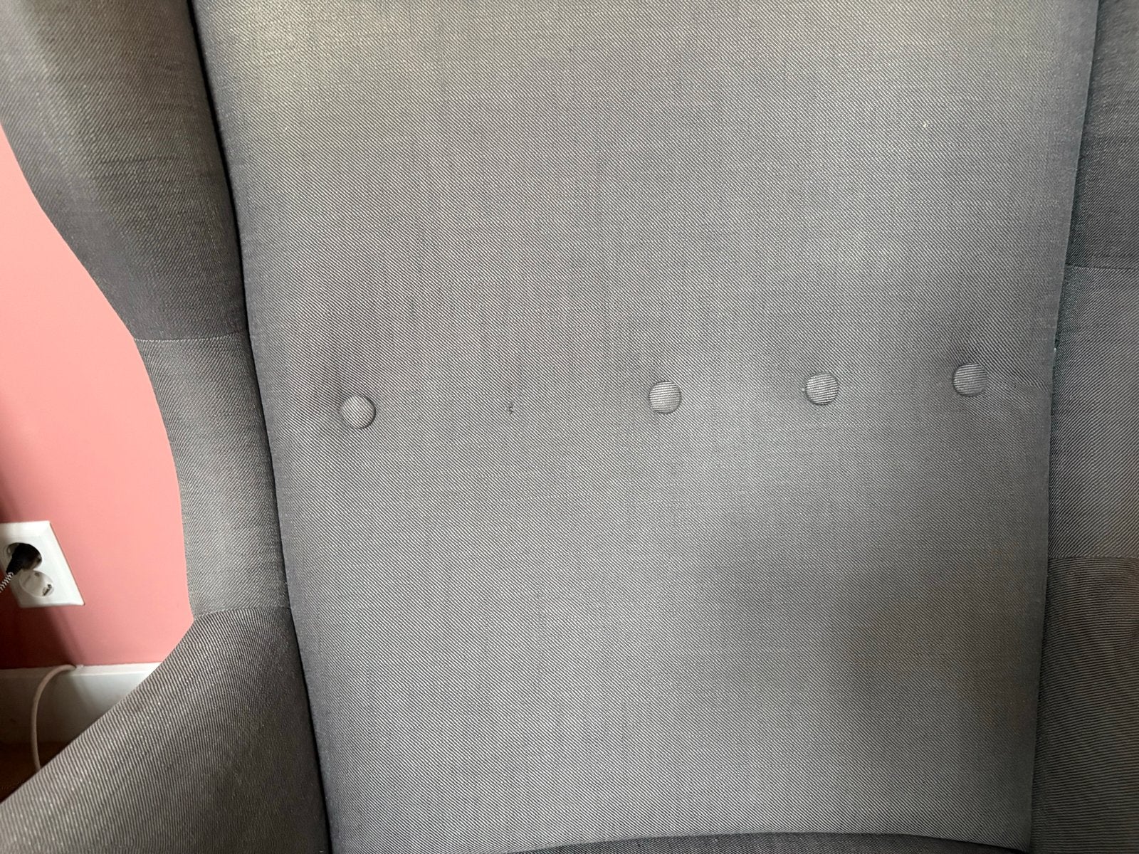 Grijze fauteuil ikea strandmon, Ophalen, Gebruikt, Stof, 75 tot 100 cm