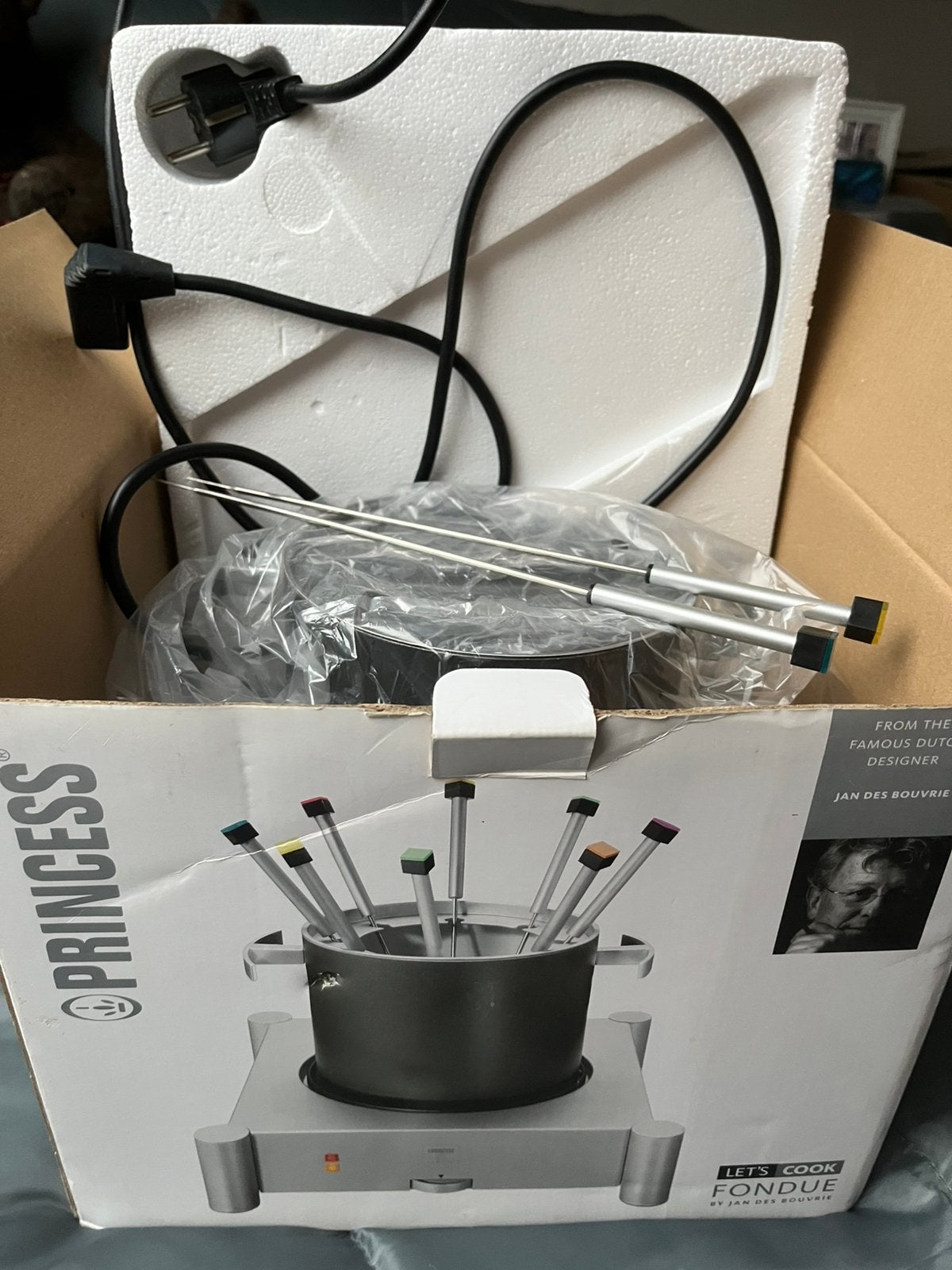 Luxe design Fondue set Princess elektr Jan des Bouvrie NIEUW, Ophalen of Verzenden, Nieuw, Elektrisch, Fondueset