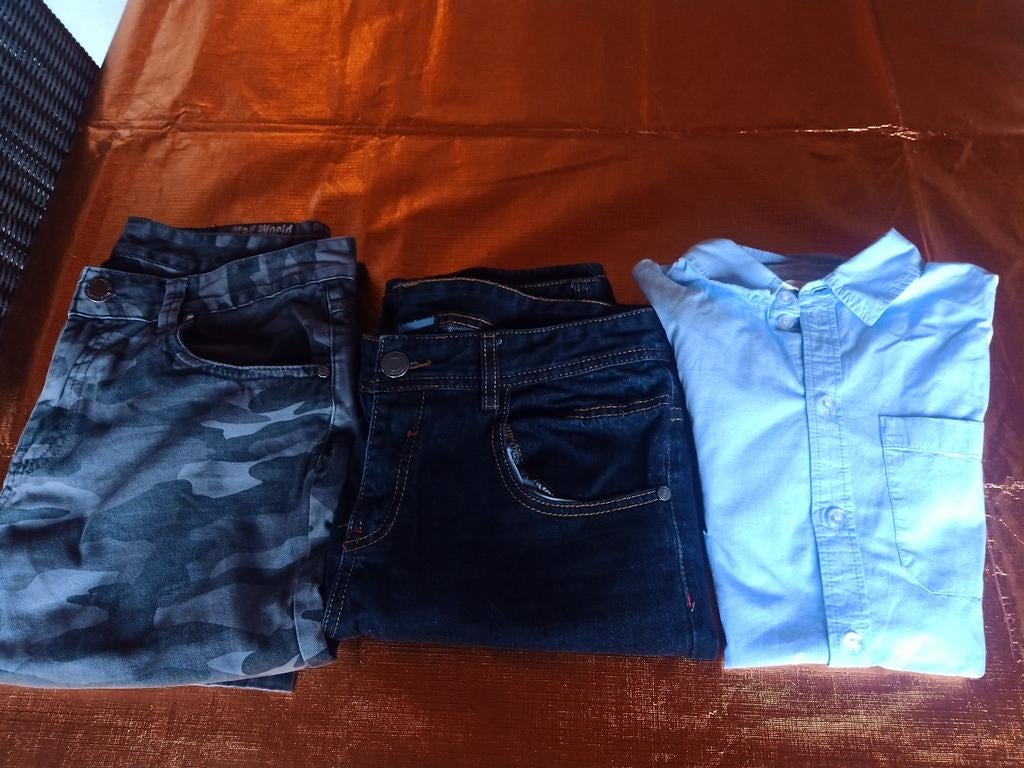 Jongenskleding pakket: 2 broeken, 1 blouse (Dognose, H&M), Ophalen of Verzenden, Zo goed als nieuw, Setje, DogNose
