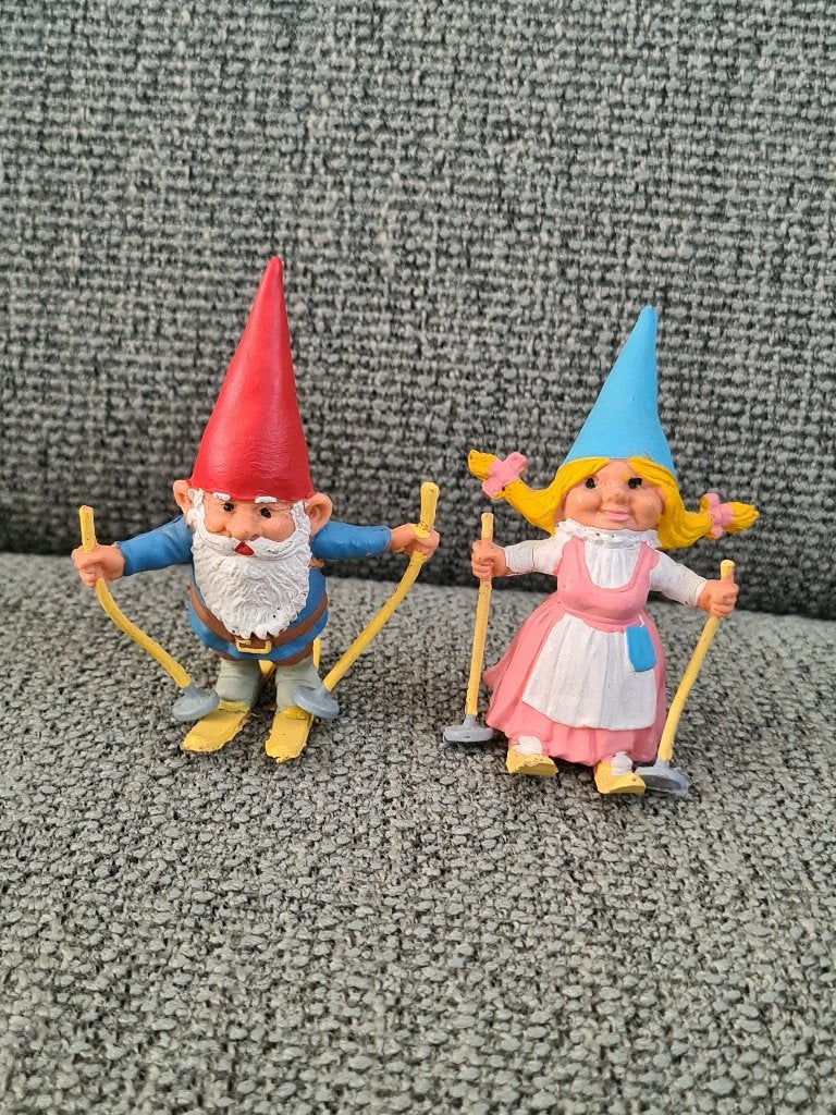 David de kabouter en Lisa op ski's vintage zeldzaam, Star toys Barcelona, Gebruikt, Ophalen of Verzenden, Nvt