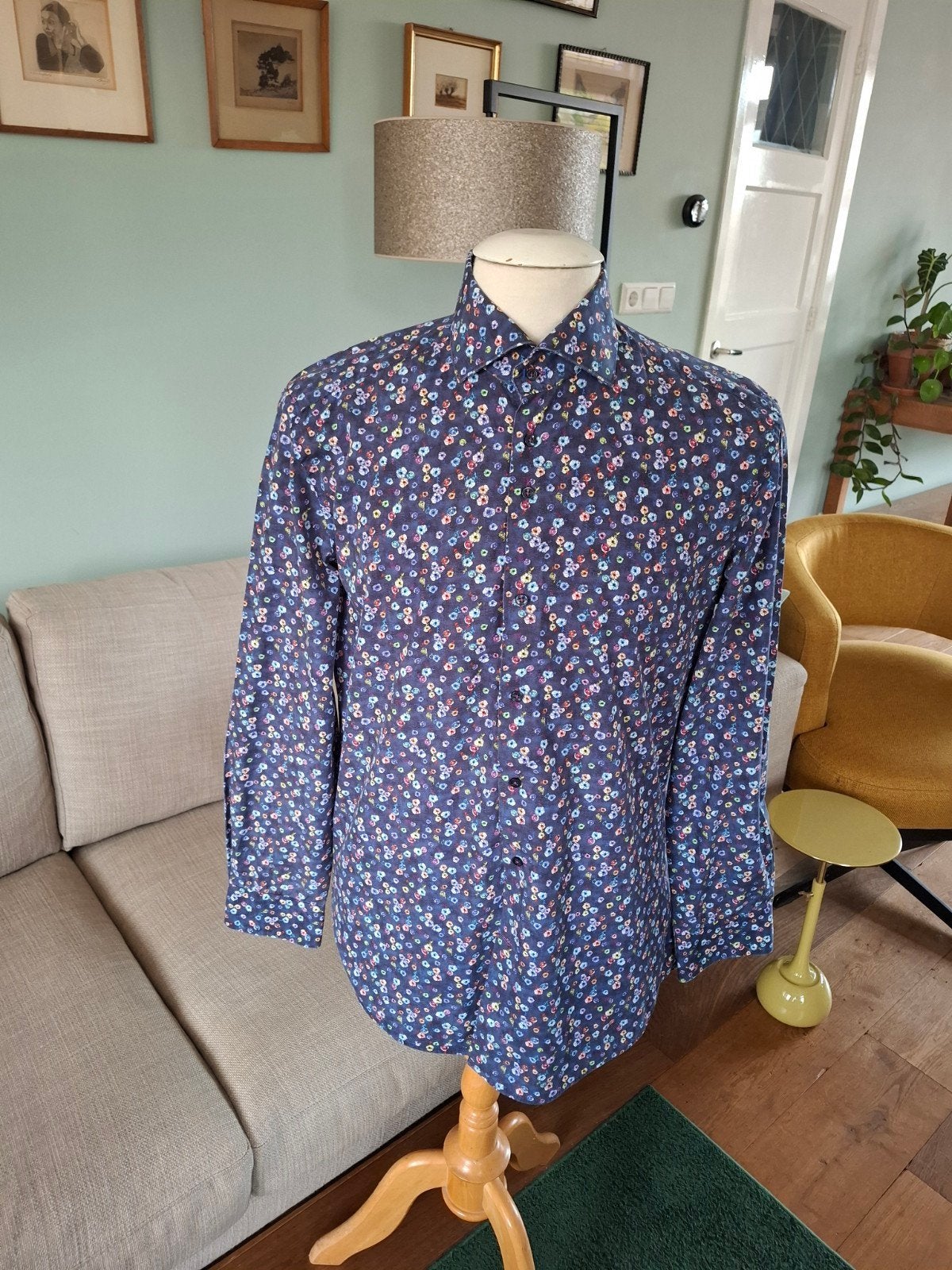 Overhemd van R2 boordmaat 41, Blauw, Ophalen of Verzenden, Zo goed als nieuw, Halswijdte 41/42 (L)