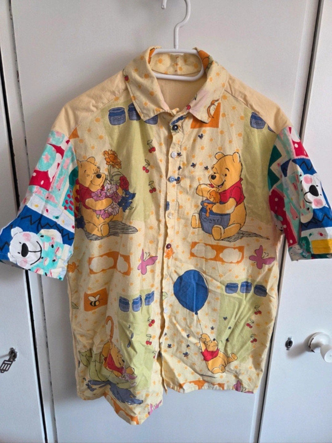 Upcycled Vintage Winnie the Pooh Blouse Overhemd, Ophalen of Verzenden, Zo goed als nieuw, Meerkleurig, Reworked