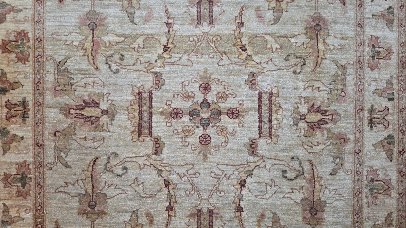 Handgeknoopt oosters Ziegler tapijt floral 147x244cm, Geel, 150 tot 200 cm, 200 cm of meer, Ophalen of Verzenden