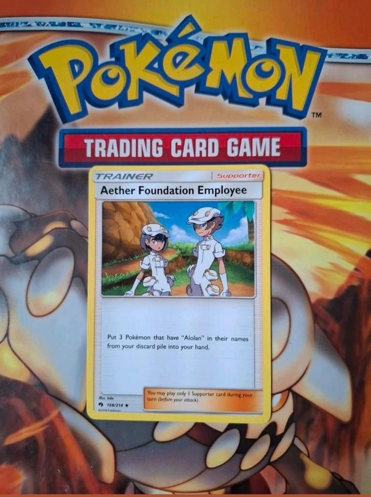 Aether foundation employee 168/214 Sun&moon Lost Thunder set, Ophalen of Verzenden, Zo goed als nieuw, Losse kaart
