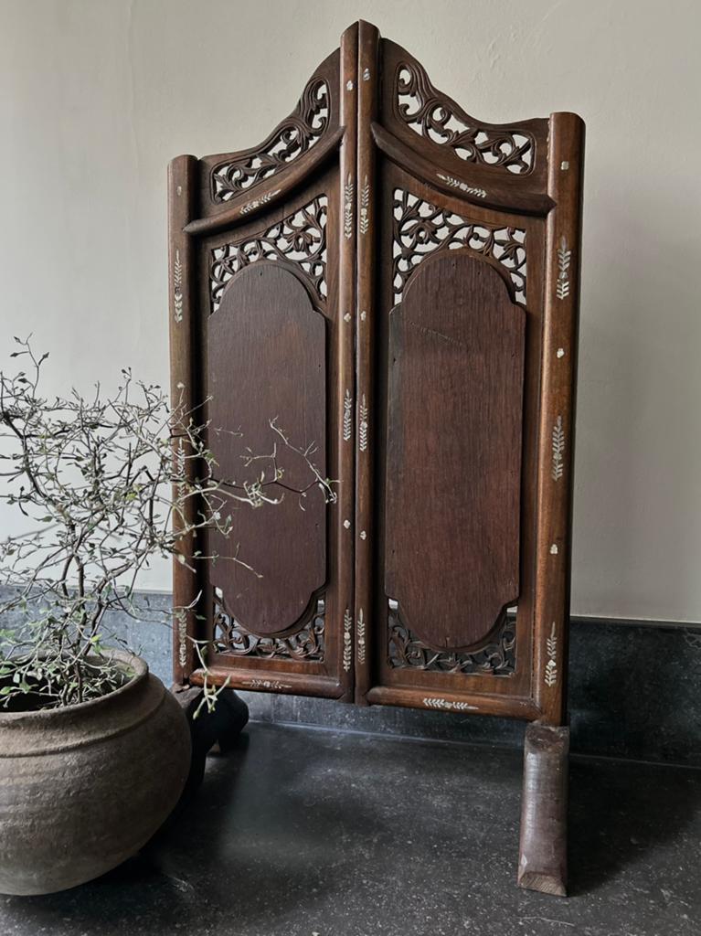 Chinees ingelegd haardscherm oosters sleets imperfect, Antiek en Kunst, Ophalen