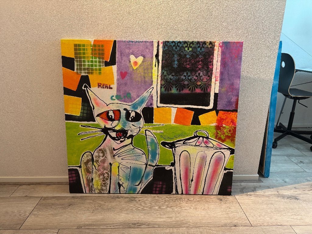 Goed onderhouden groot schilderij van Erik Zwezerijnen, Antiek en Kunst, Ophalen of Verzenden, Dieren