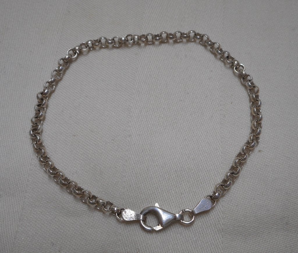Zilveren jasseron schakel armbandje nr.1042, Verzenden, Zo goed als nieuw, Zilver, Zilver