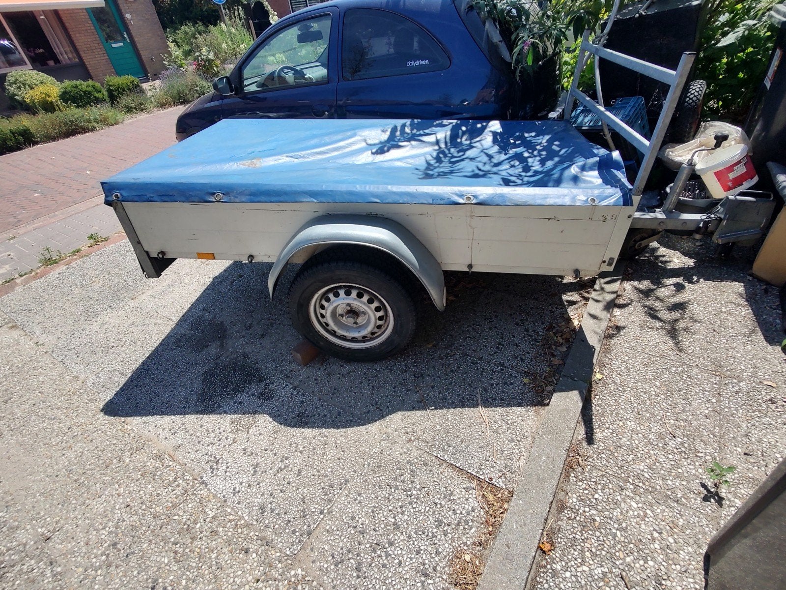 aanhangwagen aluminium  met twee zeilen, Ophalen of Verzenden