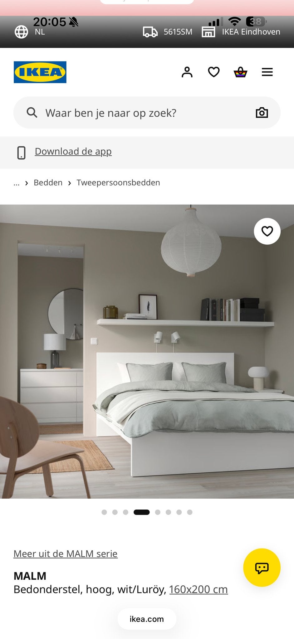 IKEA Malm bed 160x200 met lattenbodems en matrassen, Ophalen, Wit, Tweepersoons, 200 cm