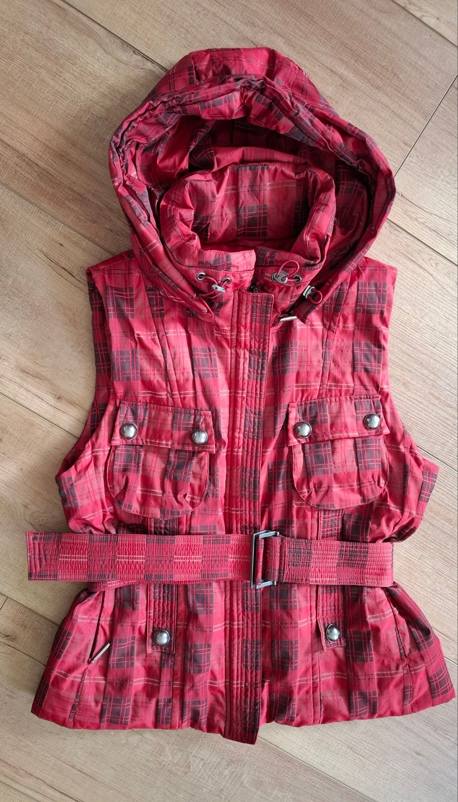 Airfield geruite bodywarmer met capuchon en riem, Kleding | Dames, Maat 42/44 (L), Ophalen of Verzenden, Zo goed als nieuw, Airfield