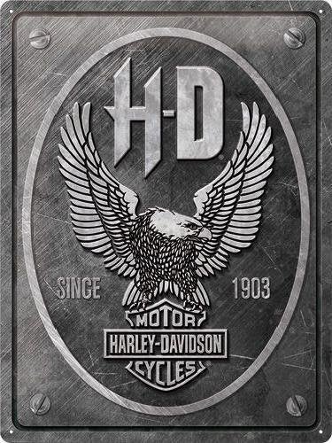 Harley Davidson Eagle​.  Metalen wandbord in reliëf .., Reclamebord, Nostalgic art, Nieuw, Ophalen of Verzenden