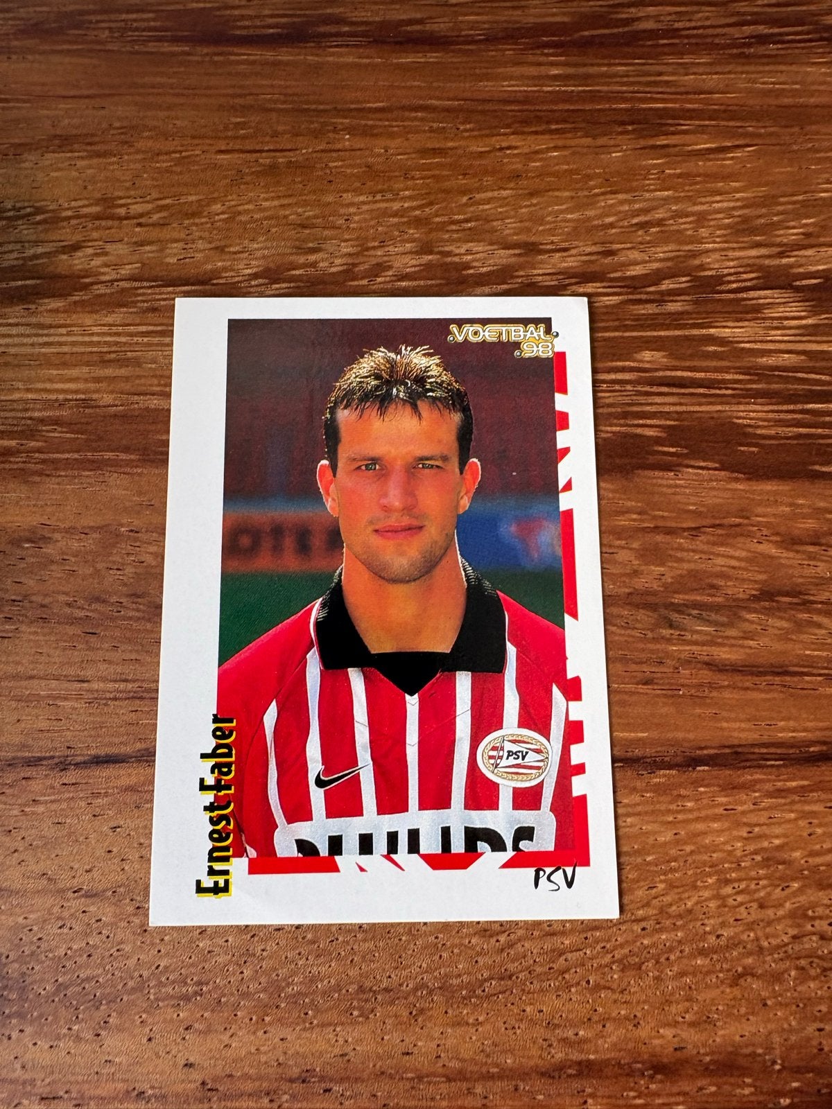 Ernest Faber PSV Voetbal '98 Panini Spelerskaart, Ophalen of Verzenden, Zo goed als nieuw, PSV, Spelerskaart