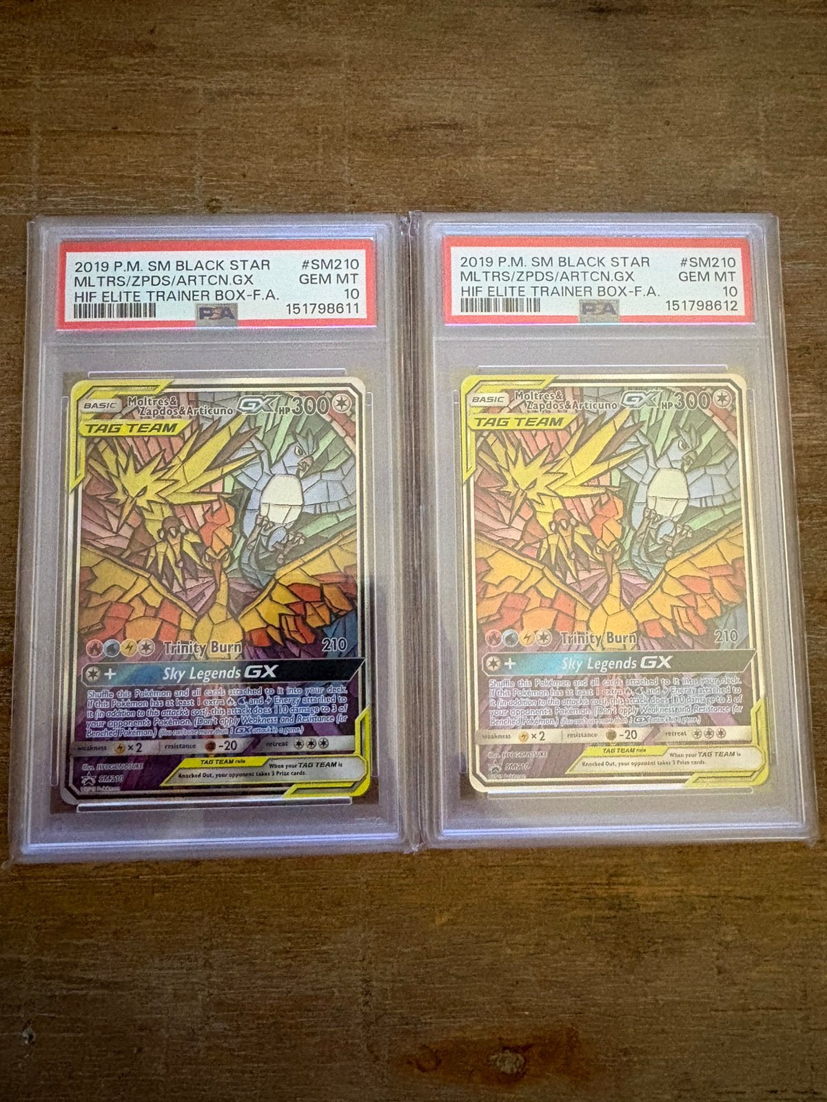 Moltres,Zapdos,Articuno GX SM210| PSA 10 Sequential Certs!, Ophalen of Verzenden, Zo goed als nieuw, Meerdere kaarten