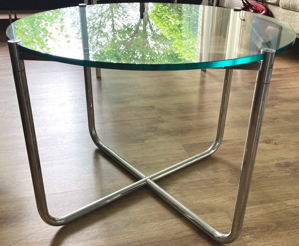 Salontafel Mies van der Rohe voor Knoll, VS, jaren 80, 50 – 75, 50 tot 100 cm, Rond, Zo goed als nieuw