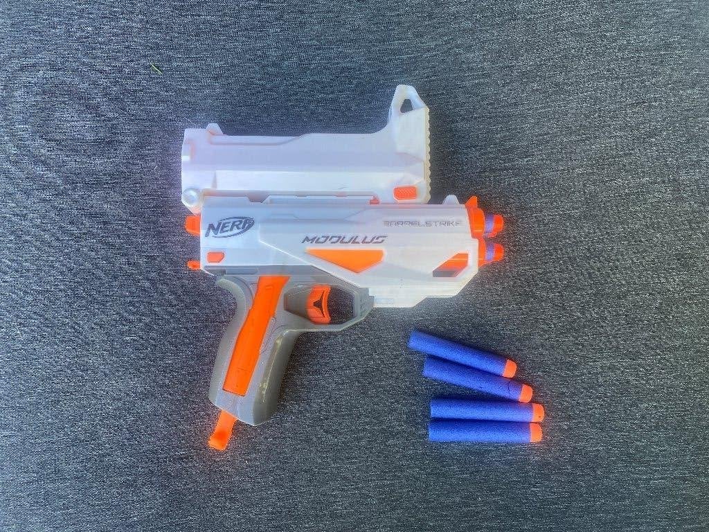 Nerf N-strike Modulus Barrel Strike Blaster moduleerbaar, Ophalen of Verzenden, Zo goed als nieuw