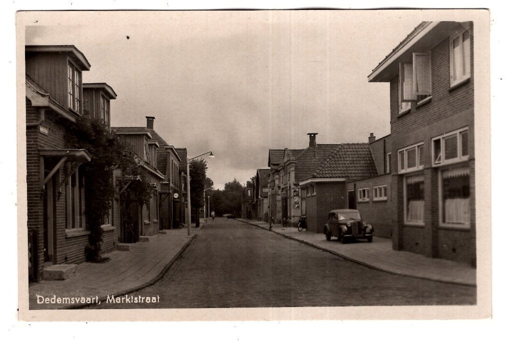 Dedemsvaart Marktstraat automobiel, Ophalen of Verzenden, 1920 tot 1940, Ongelopen, Overijssel