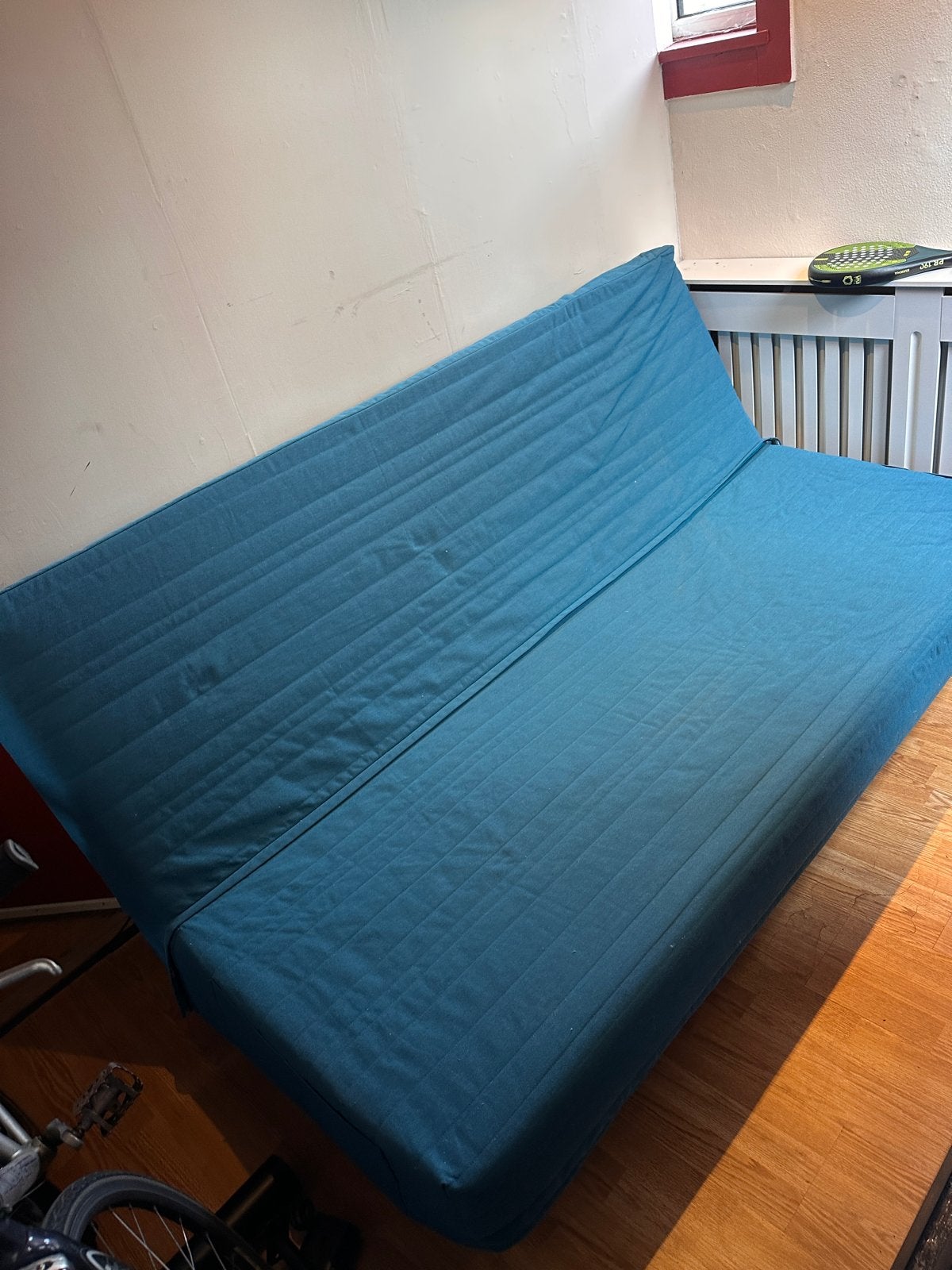 IKEA Beddinge slaapbank frame en matras - Blauw, Huis en Inrichting, Slaapkamer | Slaapbanken, Ophalen, Gebruikt, Blauw, Tweepersoons