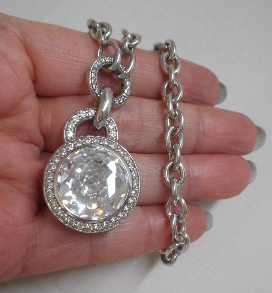 Prachtig zilveren Ti Sento collier met hanger en Clip nr.259, Met hanger, Verzenden, Zo goed als nieuw, Zilver