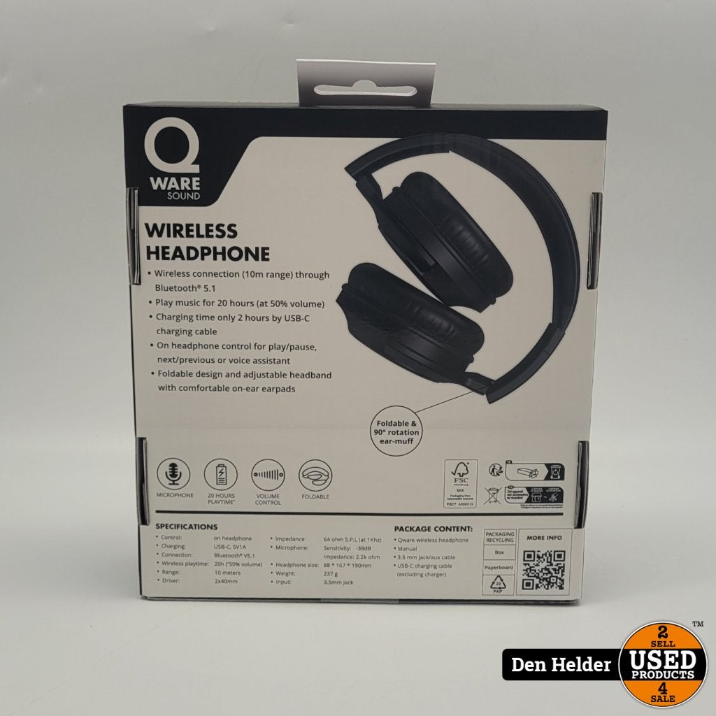 Qware Bluetooth Headphone - Nieuw, Qware, Gebruikt, Info@qware.co.uk, QWARE Limited
Cromwell House
15 Andover Road
Winchester, Hampshire SO23 7BT
United Kingdom