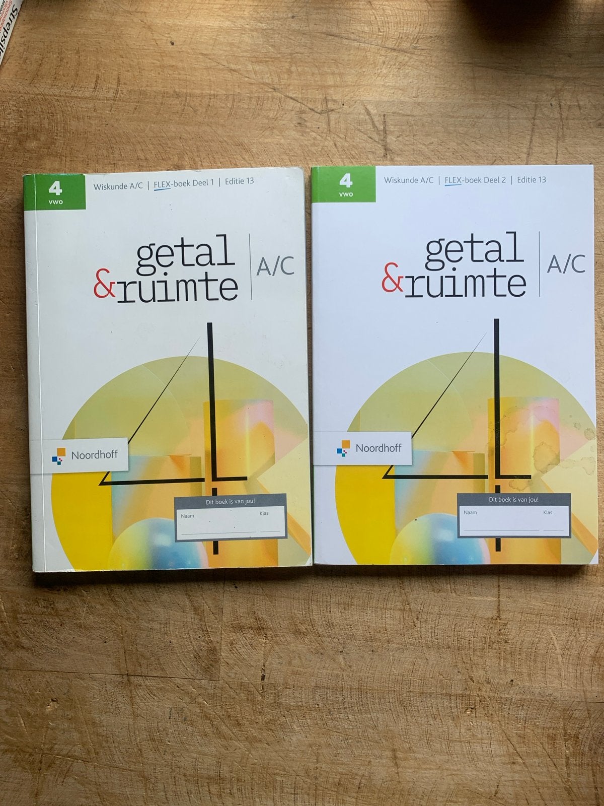 Getal & Ruimte Wiskunde A/C VWO Flex-boek Deel 1 & 2, Ophalen of Verzenden, Zo goed als nieuw, VWO, Wiskunde A