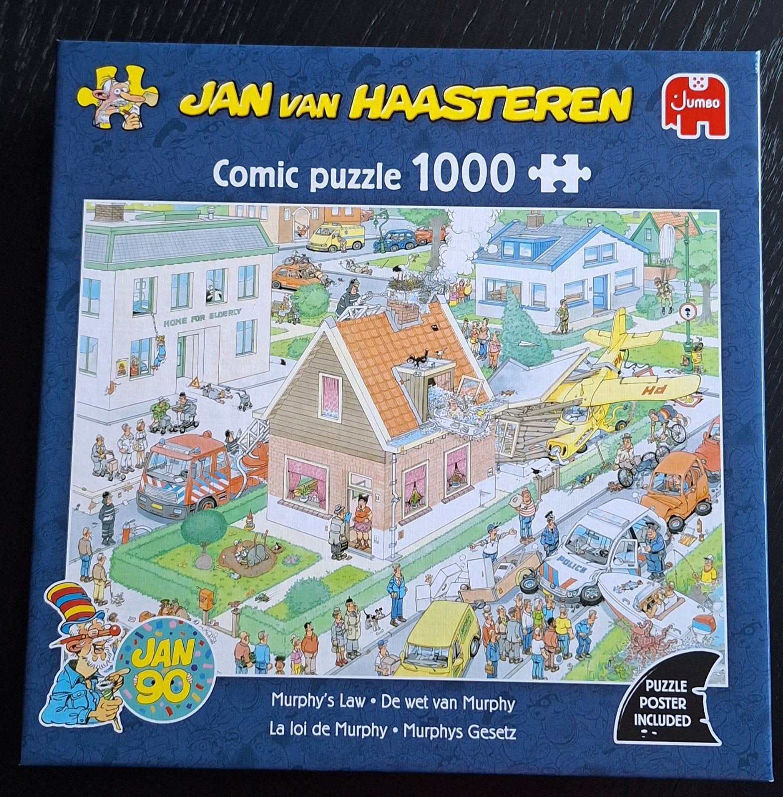 Jan van haasteren 1000 stukjes DE wet van Murphy, Ophalen of Verzenden, 500 t/m 1500 stukjes, Zo goed als nieuw