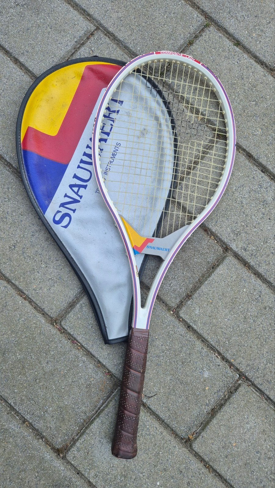 Vintage Snauwaert Tennisracket met Hoes, Ophalen, Gebruikt, Racket, Overige merken