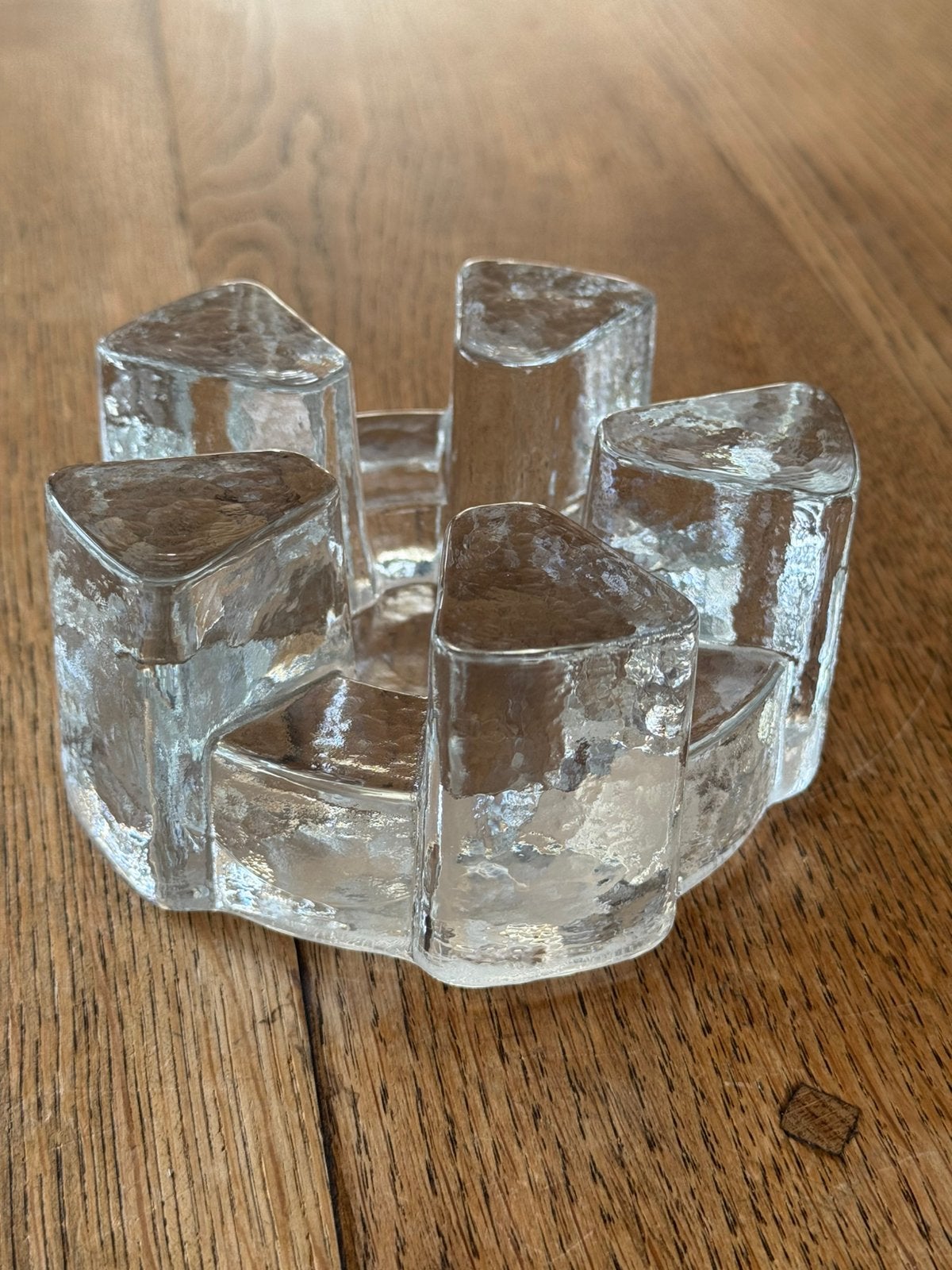 Vintage Georgshütte rechaud - jaren ’70 – brutalist ijsglas, Antiek en Kunst, Ophalen of Verzenden