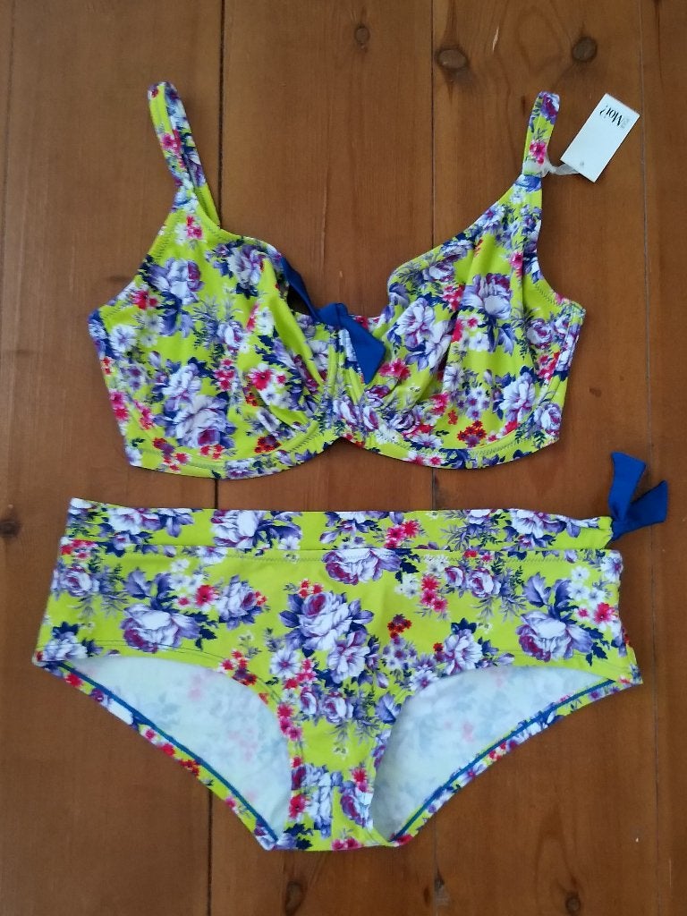 Pour Moi nieuwe lime bloemen bikini G-cup 85G G85, slip 46, Kleding | Dames, Geel, Nieuw, Ophalen of Verzenden, Pour Moi