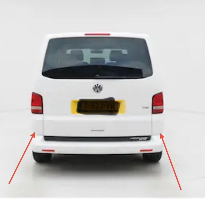 VW Transporter T5 Hoekstukken links en rechts, wit, Gebruikt, Volkswagen, Ophalen of Verzenden, Achter