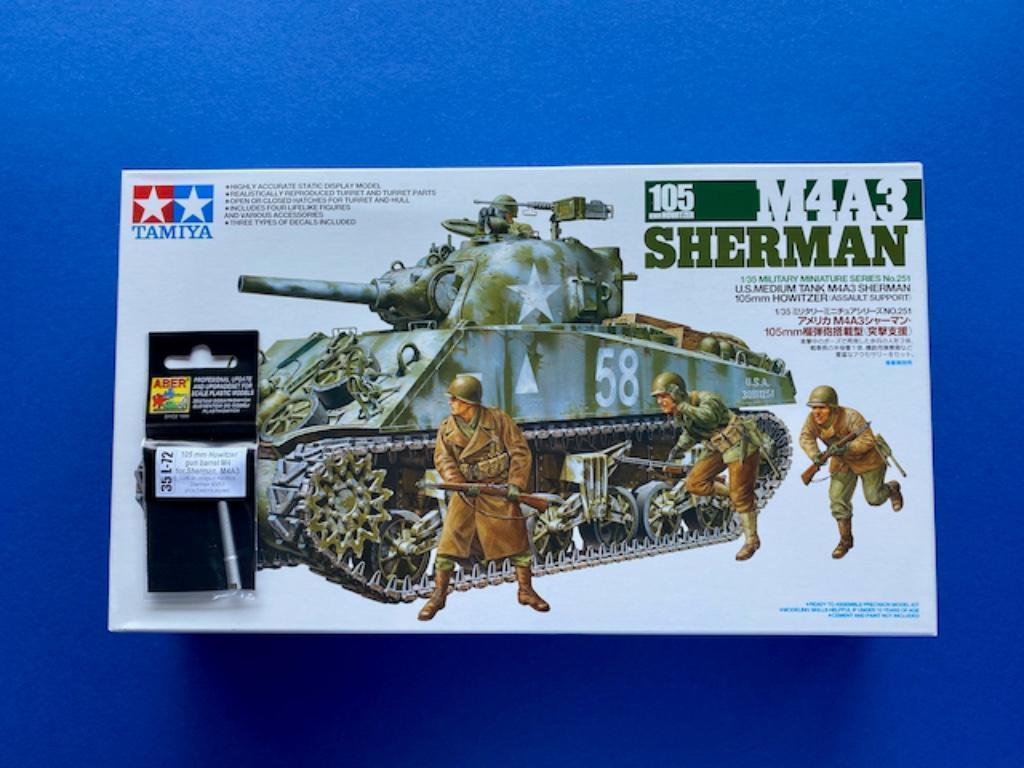 Tamiya	35251	US M4A3 Sherman 105mm Howitzer w/ aber  1/35, Tank, Verzenden, 1:32 tot 1:50, Nieuw