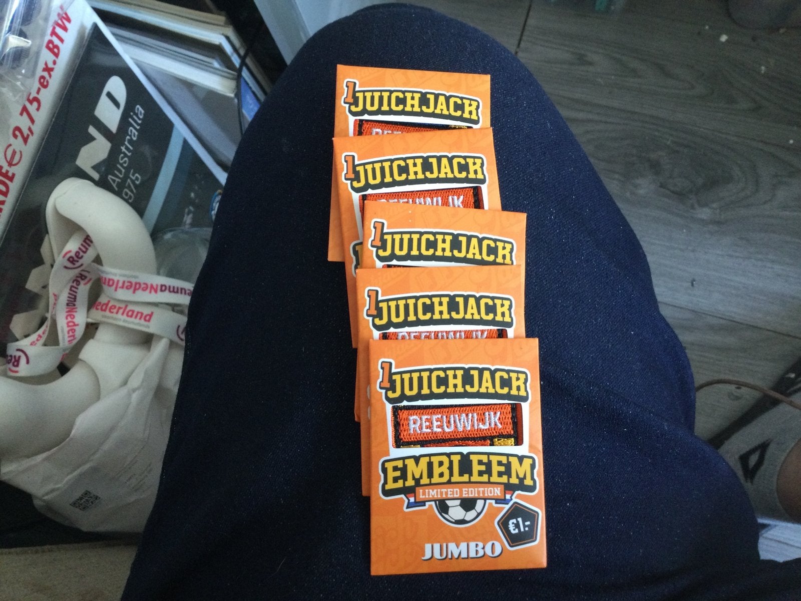 5 x Juich Embleem Limited Edition Reeuwijk, Ophalen of Verzenden, Winkel, Super of Benzinepomp, Zegels, Bonnen of Punten