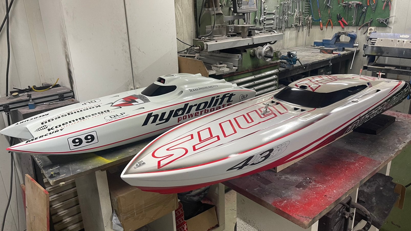 Powerboot met Qd35 cc inline, Hobby en Vrije tijd, Modelbouw | Boten en Schepen, Ophalen, Zo goed als nieuw, 1:32 tot 1:50