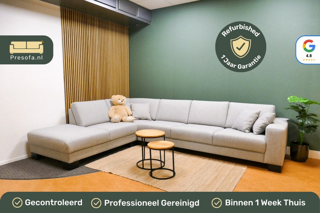 Grote Hoekbank Licht Grijs Gemeleerd [Refurbished]