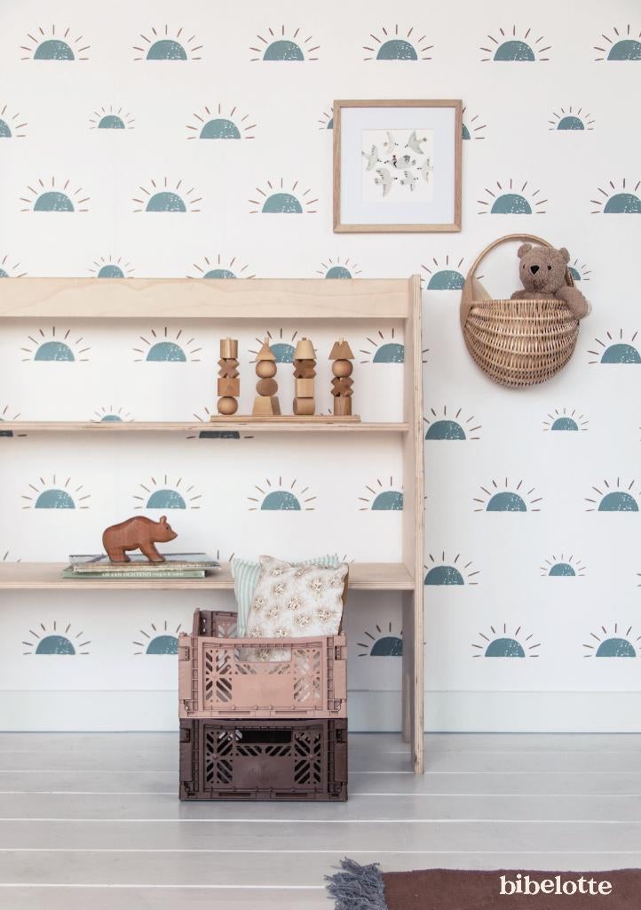 Kinderbehang Behang Ochtendgloren Blauw Bibelotte, Nieuw, Ophalen of Verzenden, Info@bibelotte.nl, Frankeneng 17c, 6716 AA Ede