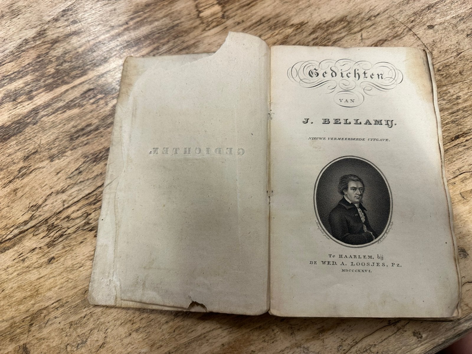 Gedichten van J. Bellamy - Zeldzaam 200 jaar oud exemplaar, Antiek en Kunst, Antiek | Boeken en Bijbels, Ophalen of Verzenden