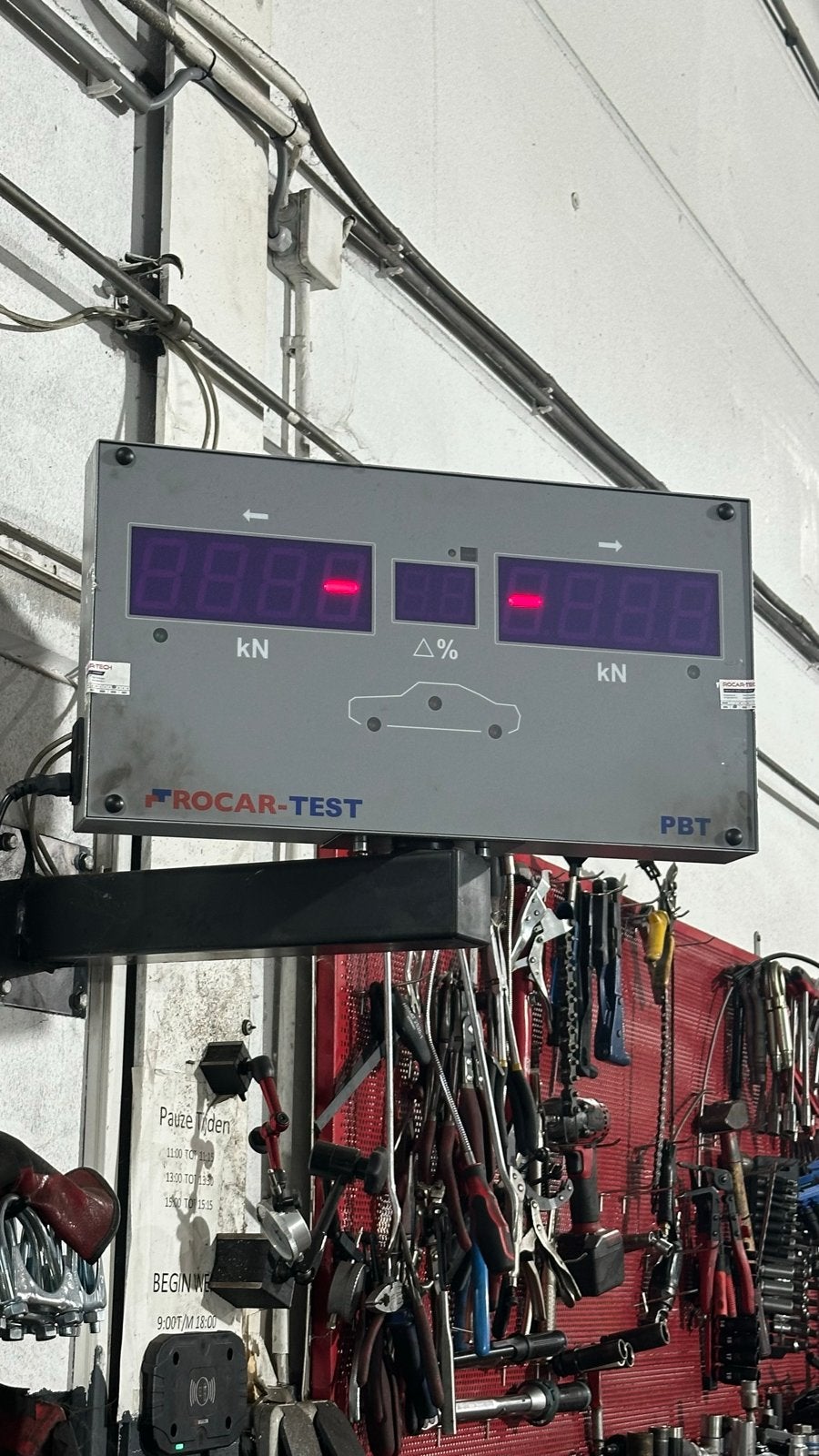 Rocar-Tech Remtestbank met Krachtmeter, Auto diversen, Ophalen, Gebruikt