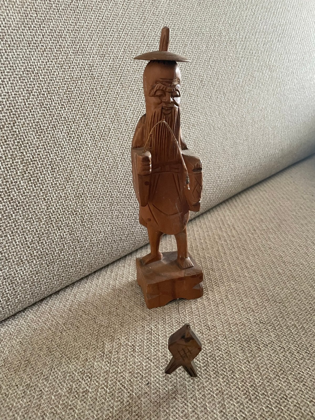 Houtsnijwerk Chinese visser, Houtsnijwerk, Ophalen of Verzenden, Handgemaakt, Hout