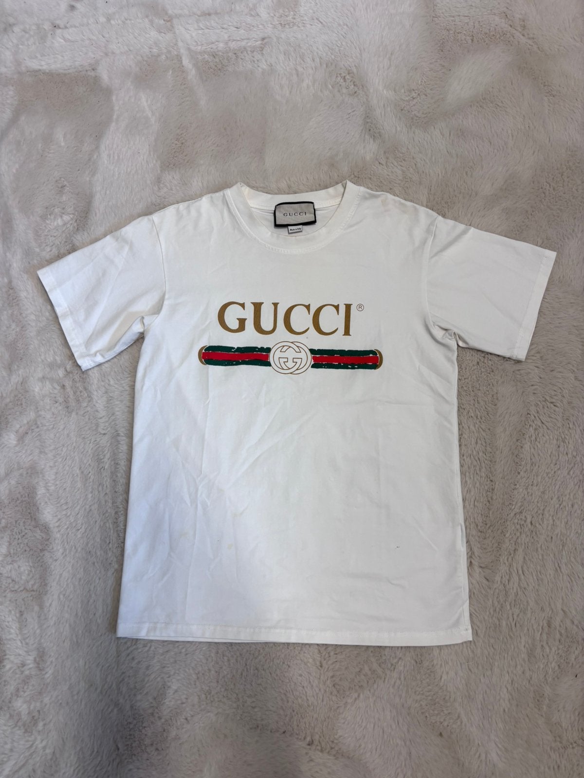 gucci shirt dames, Wit, Ophalen of Verzenden, Zo goed als nieuw, Korte mouw
