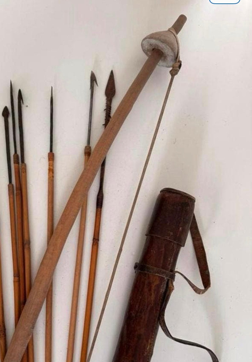 Luba handboig met pijlen en koker collectie Matadi Congo, Ophalen of Verzenden