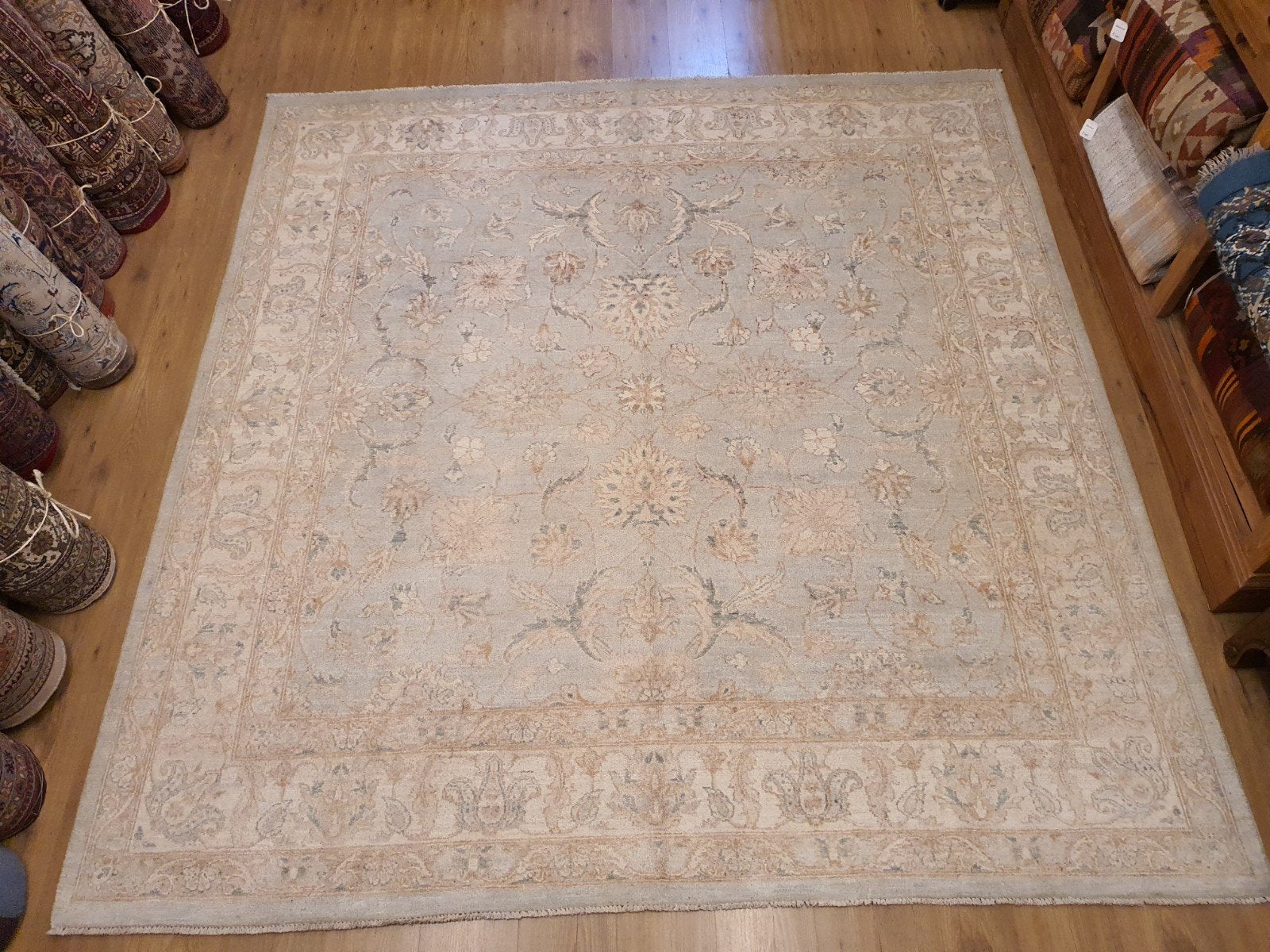 Handgeknoopt oosters tapijt ziegler 251x241, Info@SlatsAntiek.nl, Perzisch, Ophalen of Verzenden, 200 cm of meer