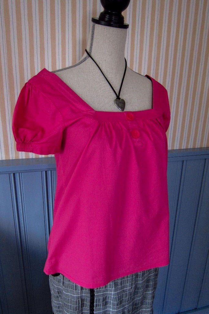 fel roze top van In Extenso met vierkante hals mt 36, Kleding | Dames, Tops, Ophalen of Verzenden, Zo goed als nieuw, Korte mouw