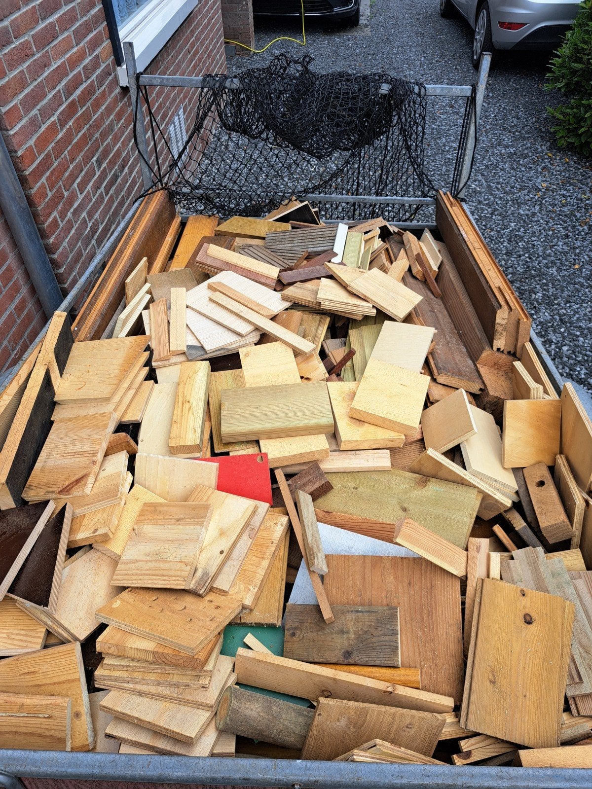 Aanhanger vol hout voor de kachel, Tuin en Terras, Haardhout, Minder dan 3 m³, Ophalen