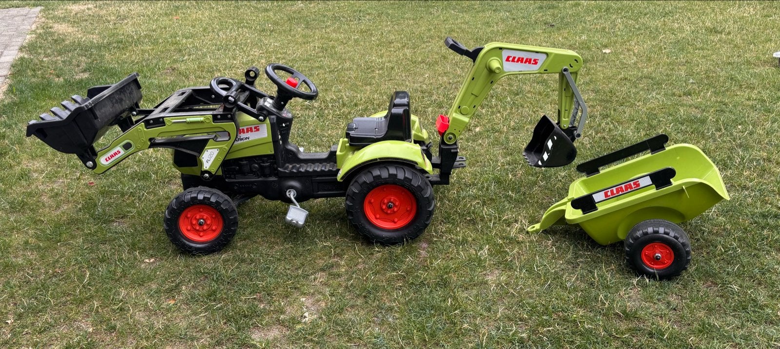 Traptractor - Speelgoedgraafmachine met aanhanger, Ophalen, Nieuw