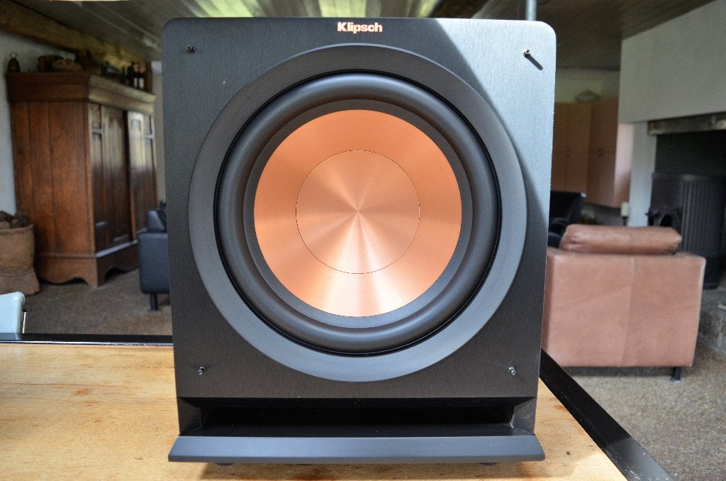 KLIPSCH R-112SW subwoofer in nagenoeg ongebruikte nieuwstaat, Nieuw, Ophalen, Overige merken, 120 tot 150 watt