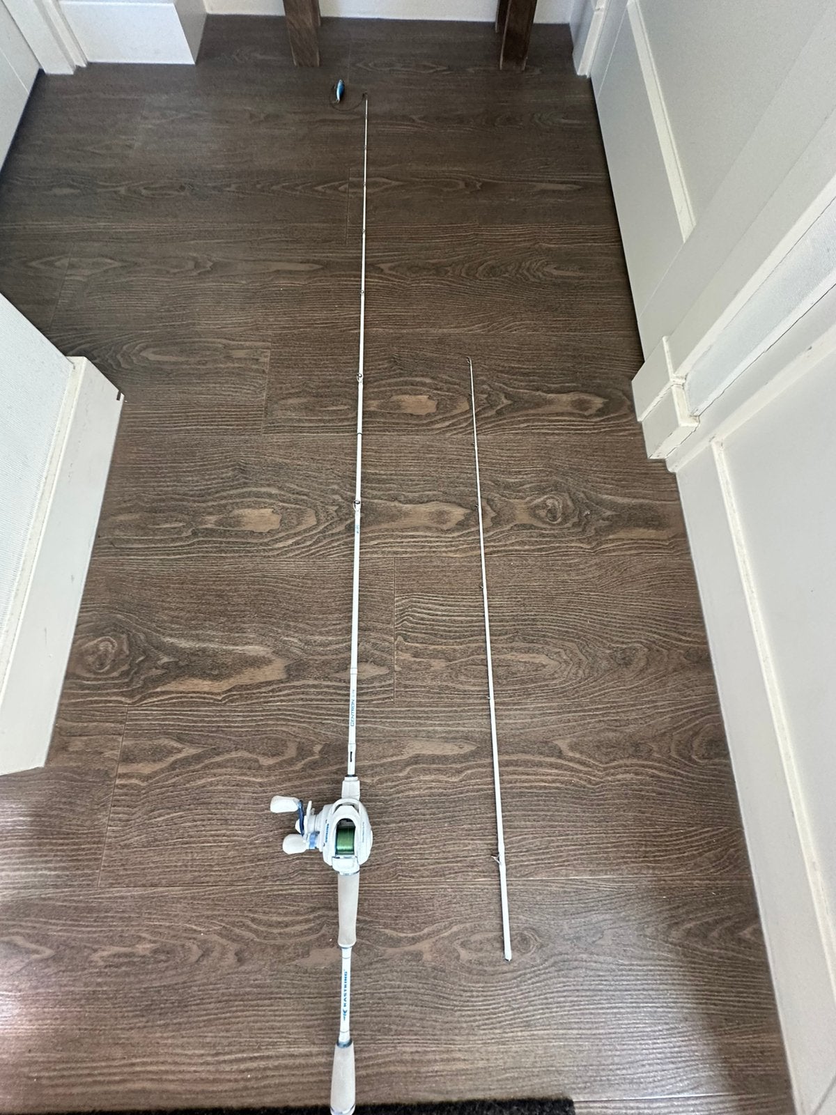 Kastking centron lite baitcaster reel 6’0 feet hengel wit, Watersport en Boten, Ophalen of Verzenden, Zo goed als nieuw, Werphengel