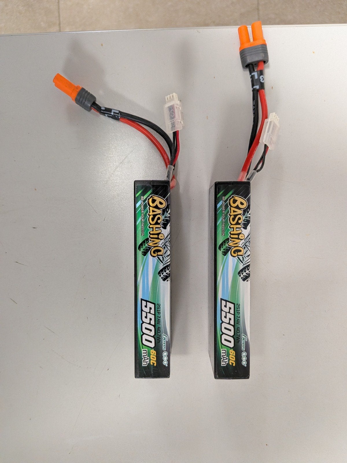 Bashing 5500mAh 7.4V LiPo accu's (2 stuks), Ophalen of Verzenden, Zo goed als nieuw, Elektro, Onderdeel